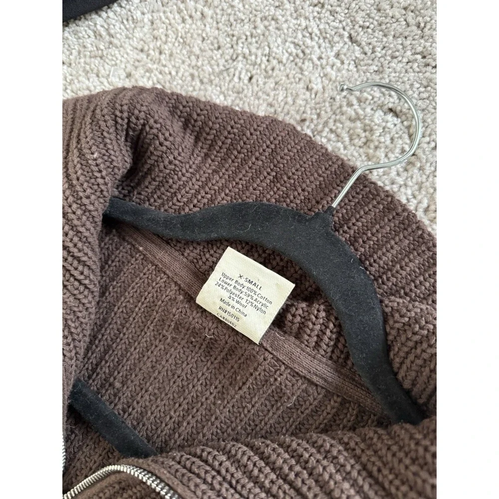 varley willard half zip knit coffee bean egret fleck Size XS  Pullover Oversized - Picture 7 of 10